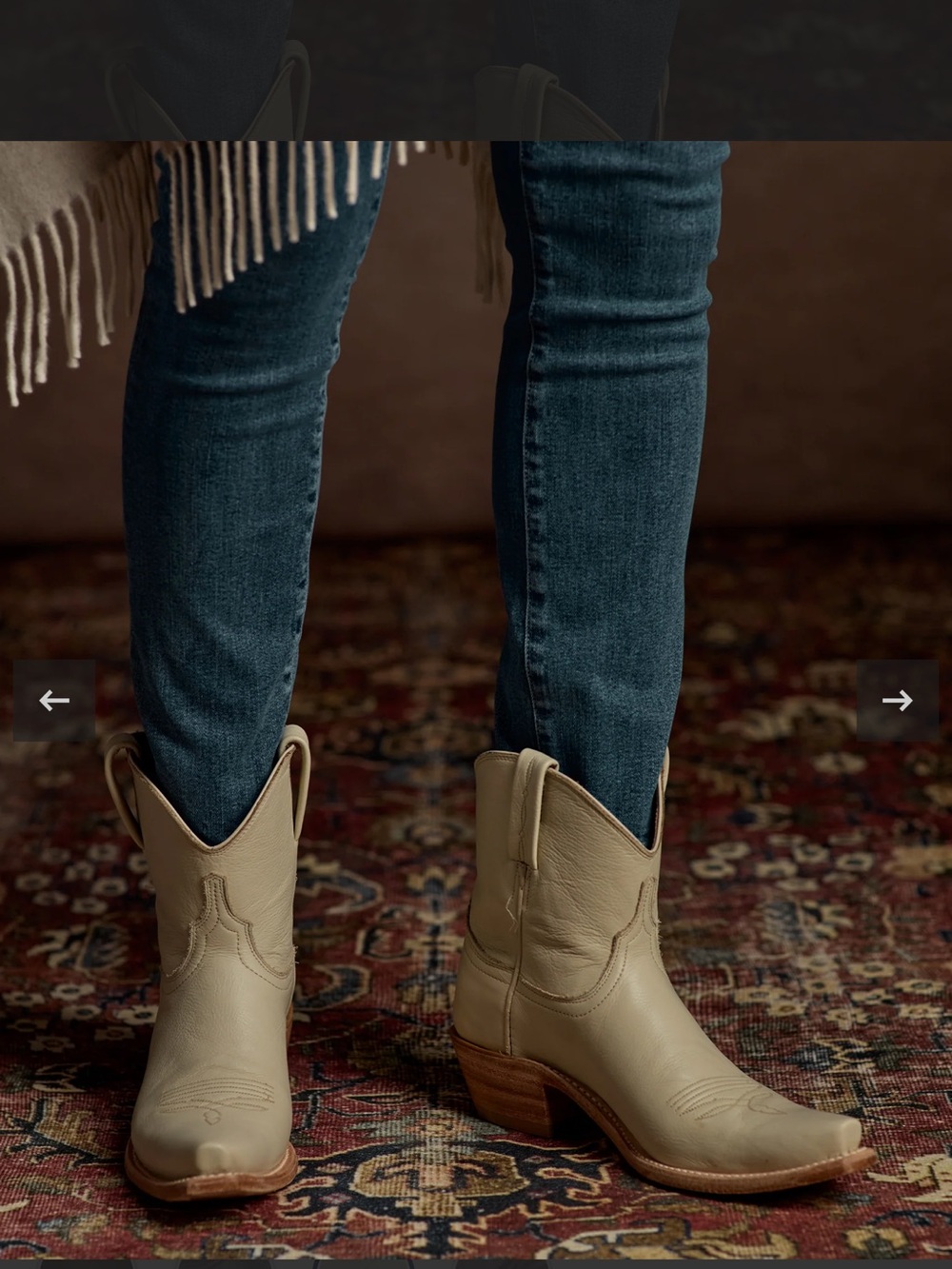 Lucchese Cream Gabby ankle boots